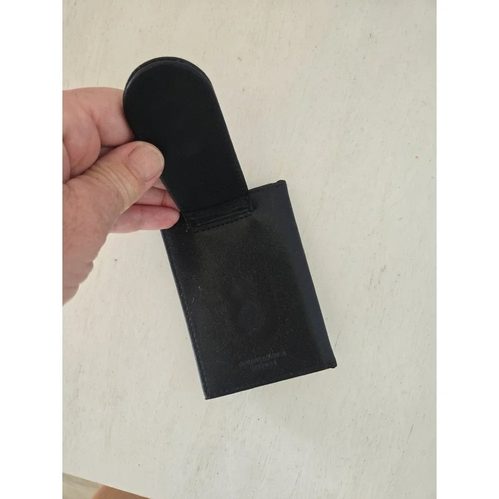 Buxton Leather Black Front Pocket Money Clip & Case Card Holder Gift VG Cond